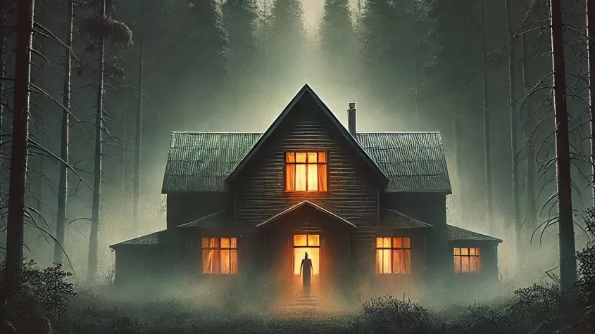 A house in the woods, all the lights are on. Welcome to Grey House, we've been expecting you.
