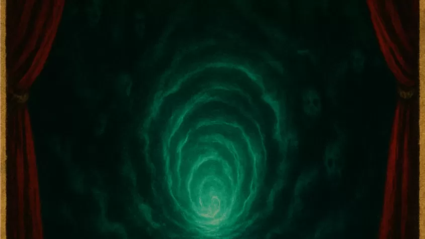 image of a green portal with yellow font saying the final act